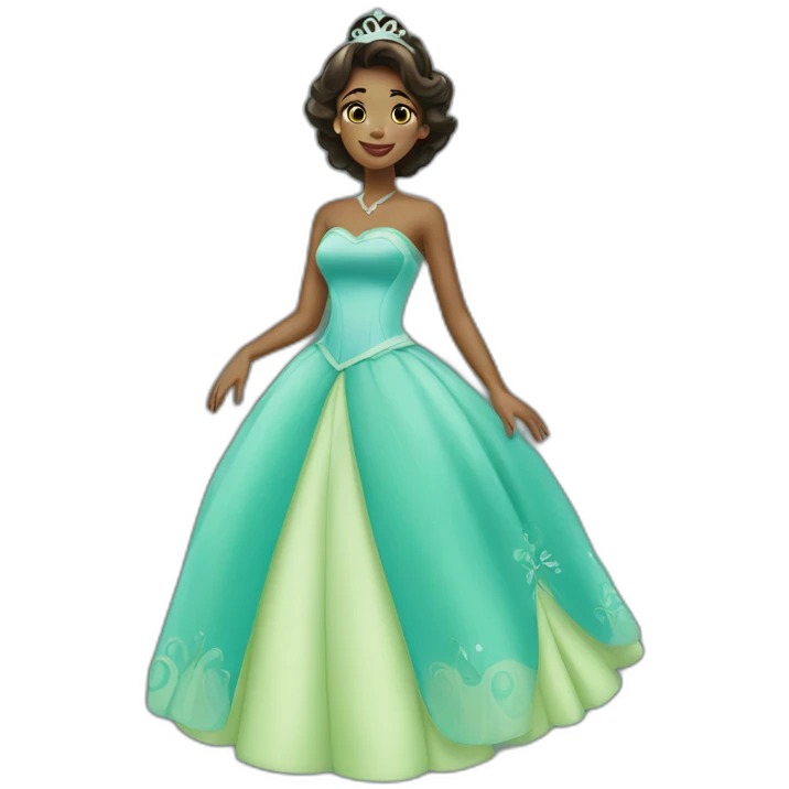 Tiana princess blue dress emoji