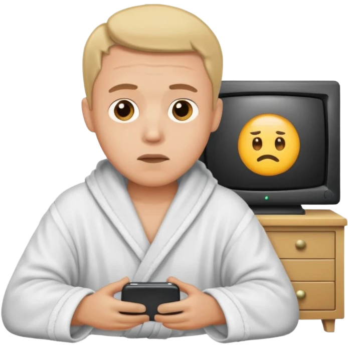 bored man watching television
 emoji