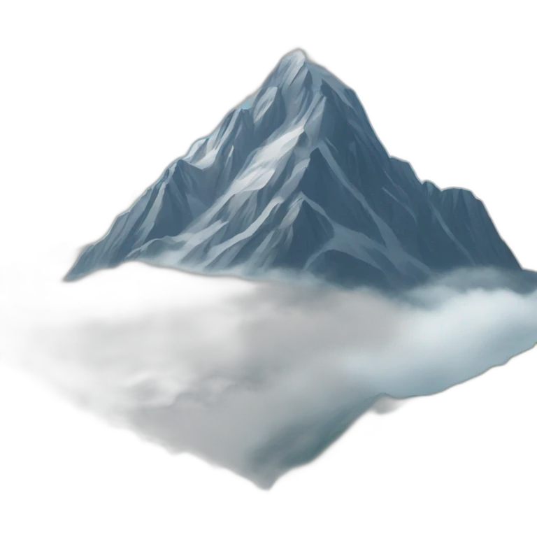 mountain with clouds emoji
