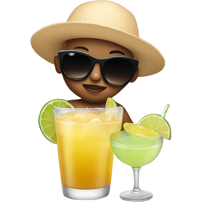 Baby in sunglasses drinking a margarita  emoji
