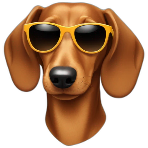 dachshund with sunglasses emoji