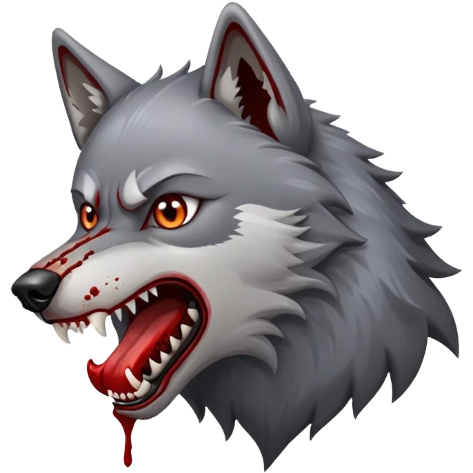Alpha wolf eating dog emoji