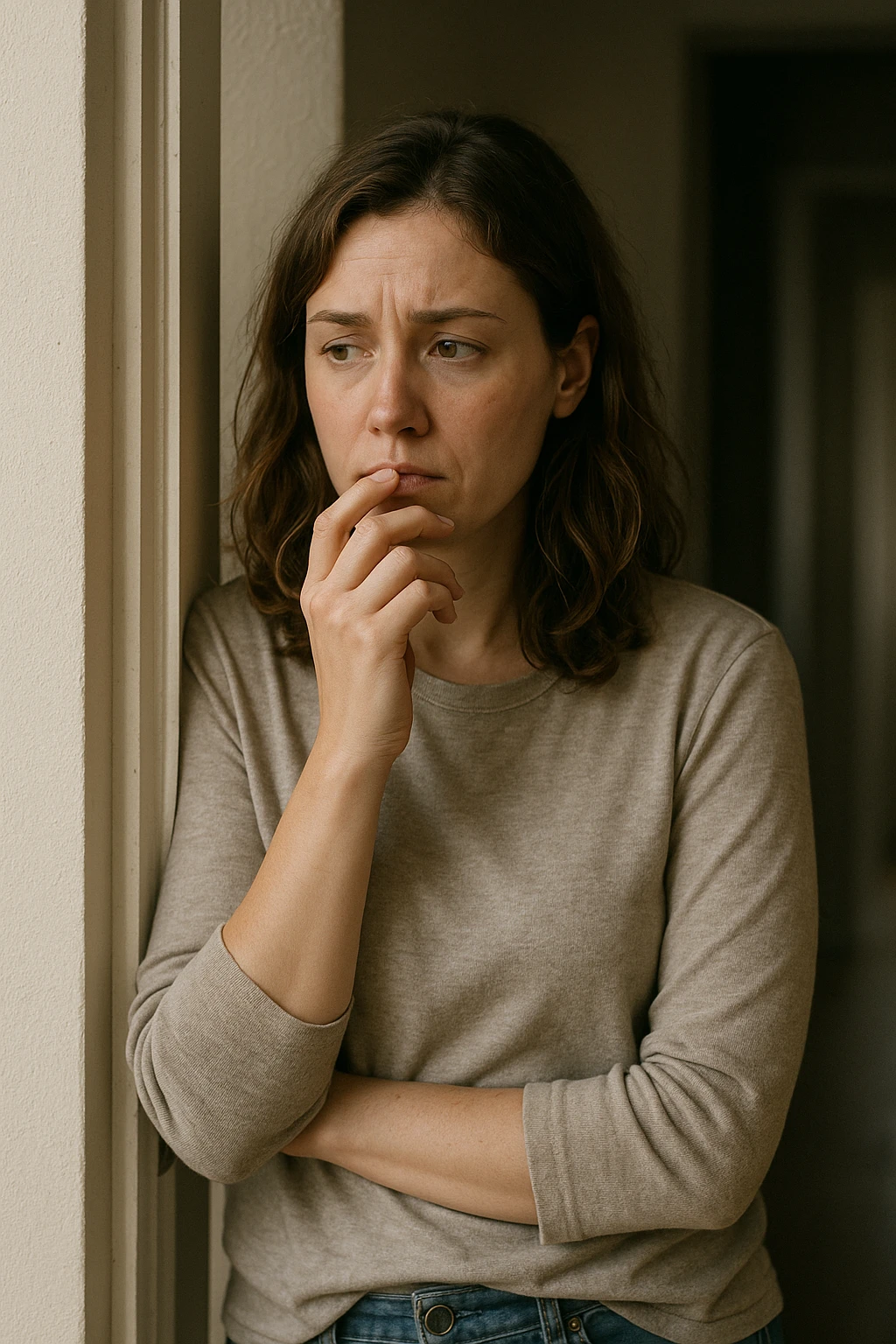donna che vuole rimanere nella sua zona di comfort. Immagini realistiche emoji