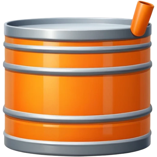 orange road construction barrel with shiny plastic appearance emoji