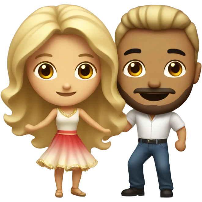 Puerto rican beard short hair with long blonde hair girl dancing emoji