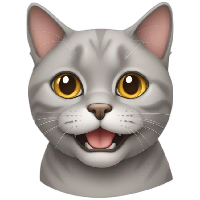 British cat with lower canine stucking out emoji