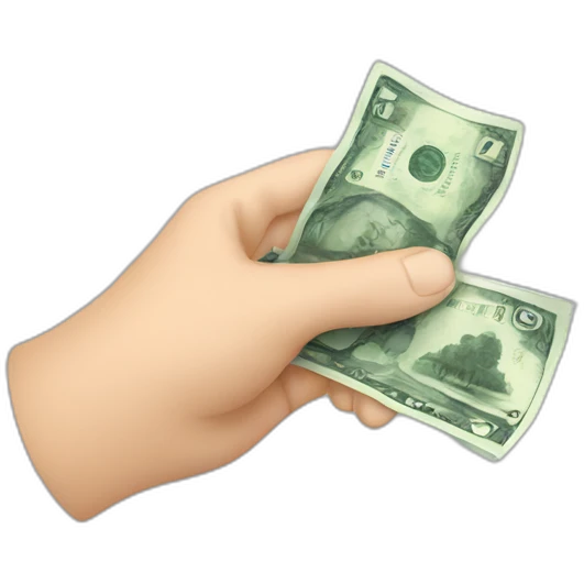 Hand holding Canadian money emoji