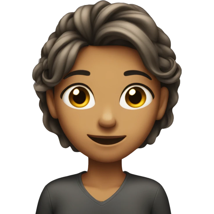 Girl with a smirk putting hair behind ear emoji