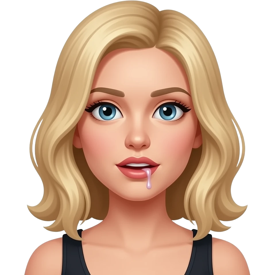 jeux, femme, blonde, cheveux mi-long bave emoji