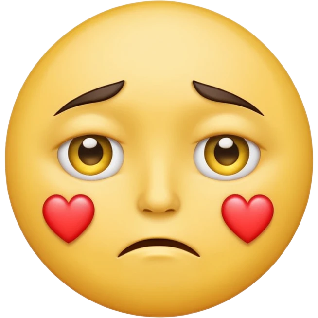 A yellow circular frowning Face with a heart above one eye and a tear under the other emoji