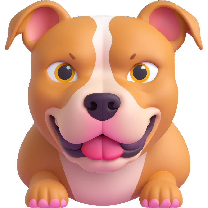 pitbull dog 3d emoji style emoji