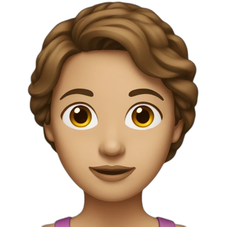 brownhaired woman with long banks emoji