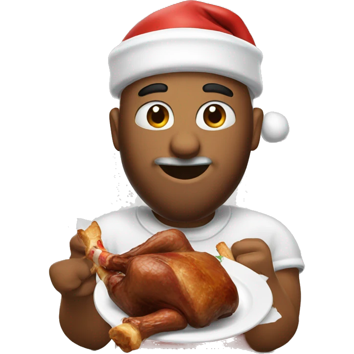 Santa eating turkey leg emoji