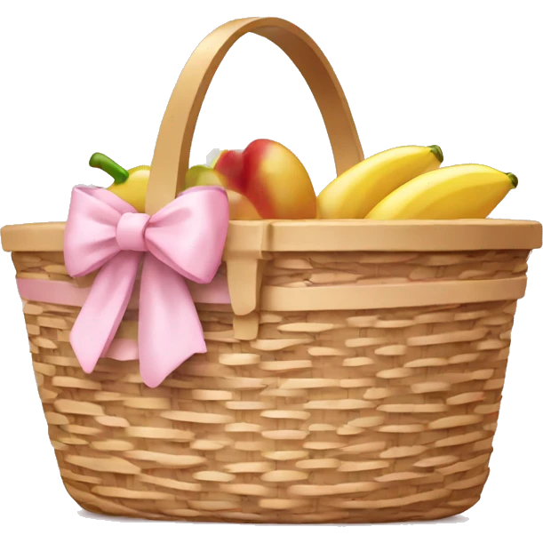 Picnic  basket in light pink bow emoji