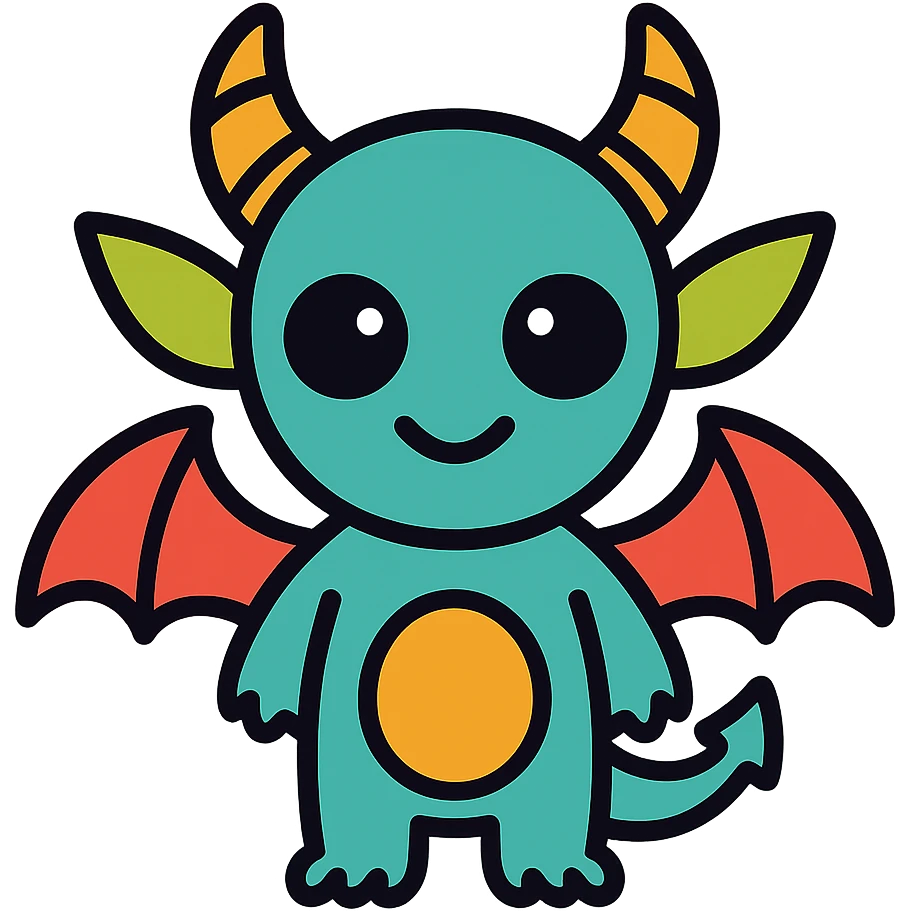 kid dragon mixed with demon and alien features emoji