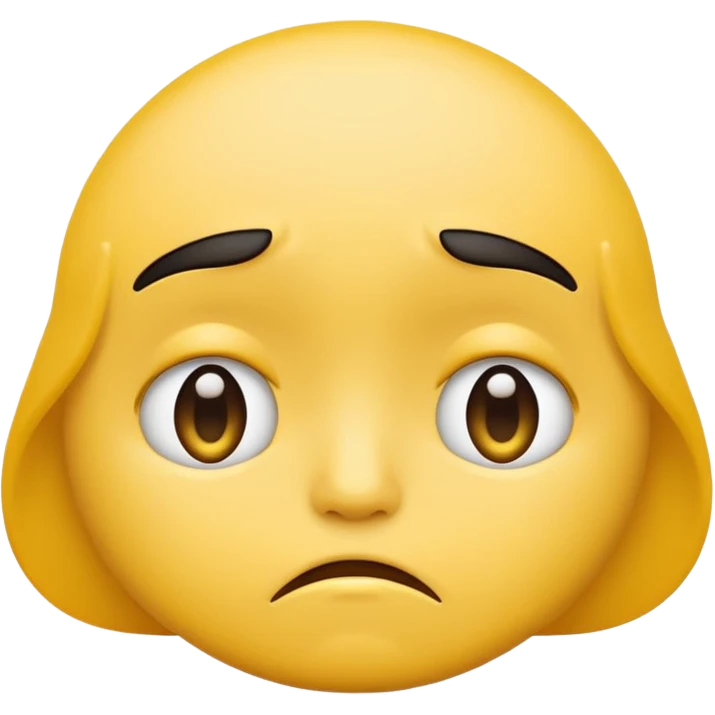 sad face with a big pouty bottom lip, and sad eyes and make it the emoji face not a human face emoji