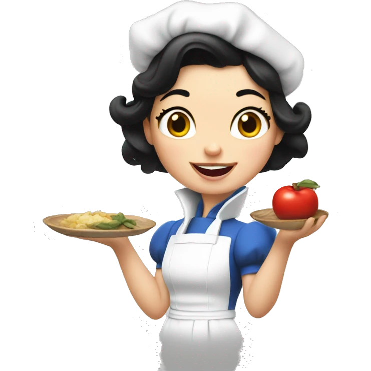 Snow white cooking in the kitchen  emoji