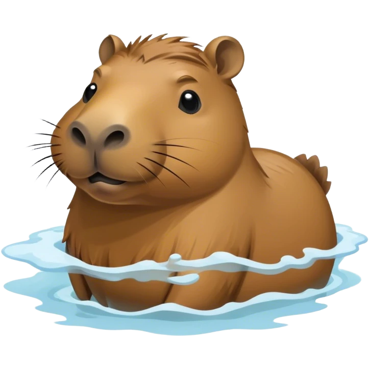 capybara swim in bath   emoji