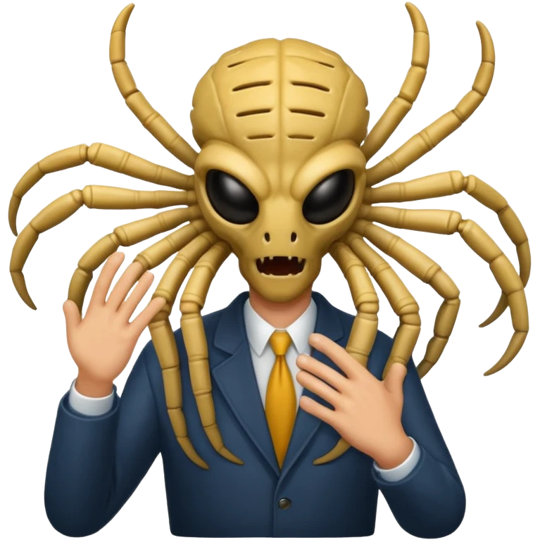 man with Facehugger emoji