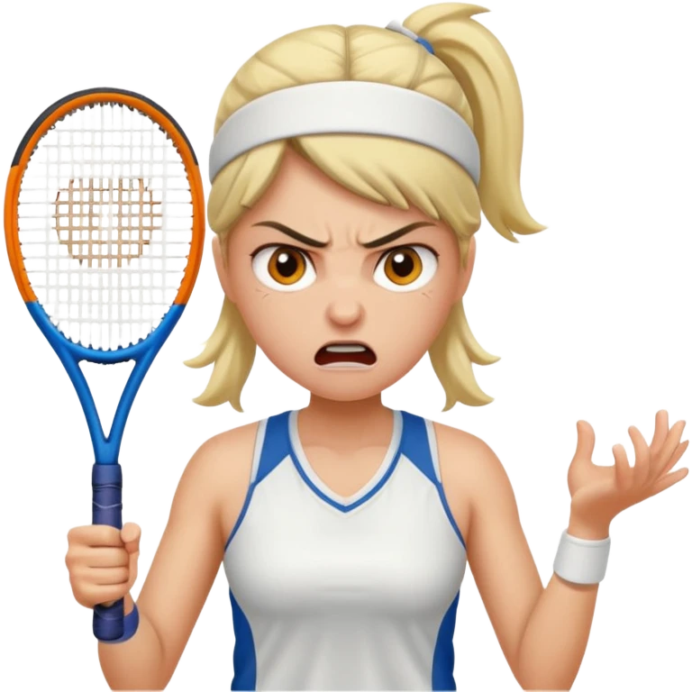female tennis player angry emoji