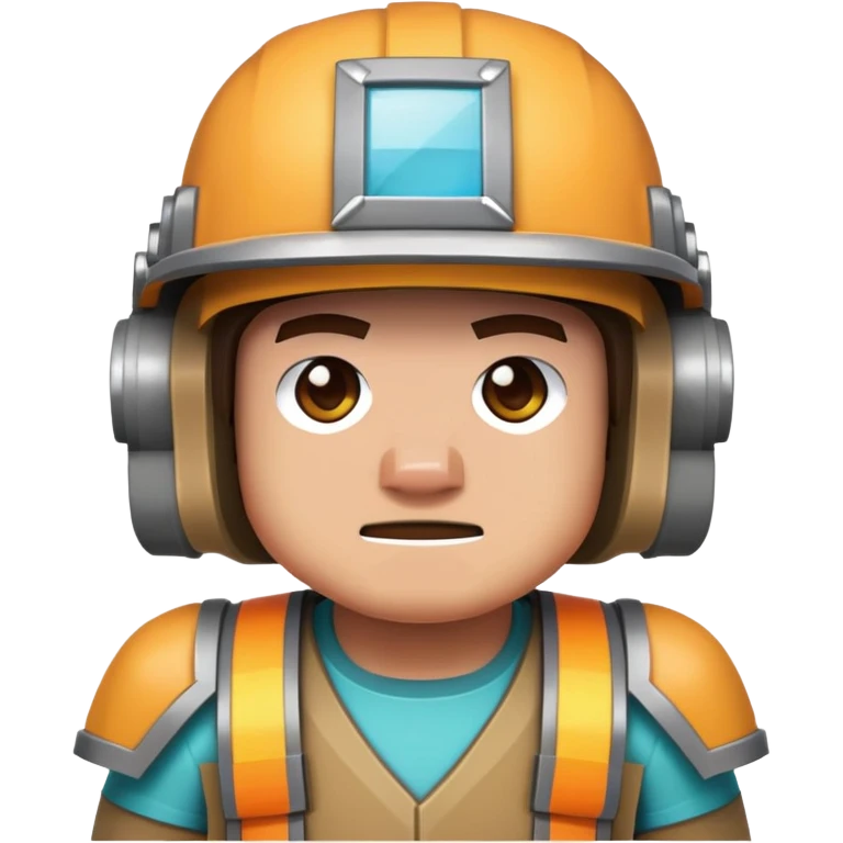Minecraft character wearing a helmet emoji
