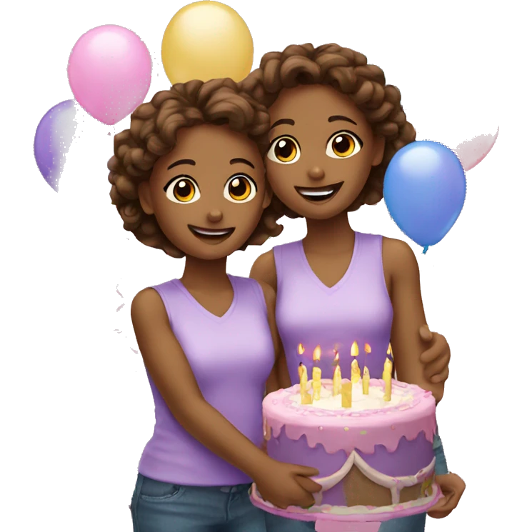 Birthday for twin girls emoji