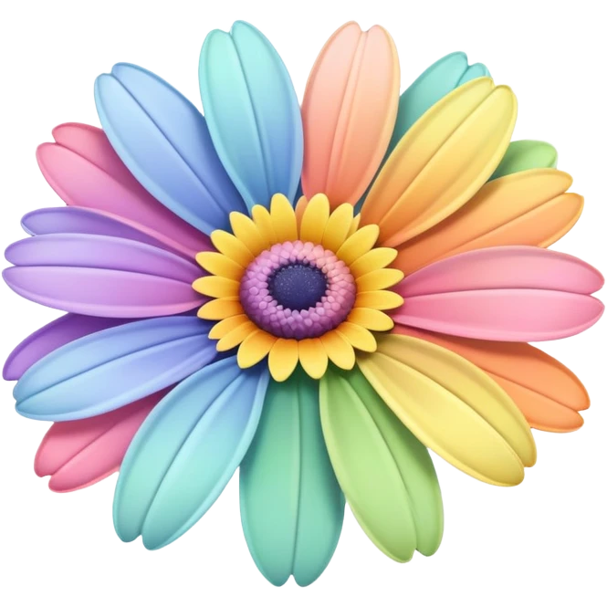 Pastel Rainbow Daisy Flower emoji