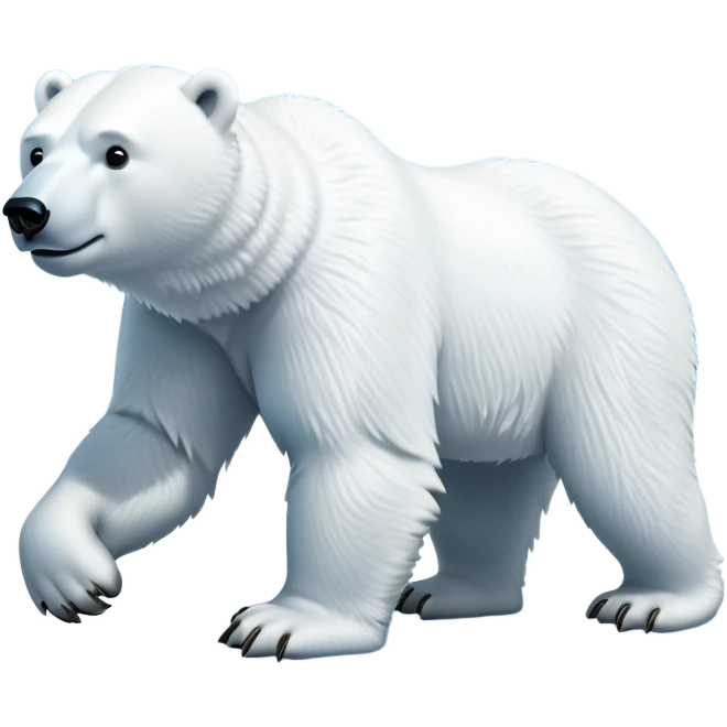 cinematic-polar-bear-realistic-full-body-standing-emoji,-massive-snowy-white-frame-lumbering-across-the-icy-tundra,-powerful-paws-pressing-into-the-frozen-ground,-head-tilted-dramatically,-thick-fur-dusted-with-ice-crystals,-simplified-yet-realistic-focused-features,-highly-detailed,-glowing-with-an-almost-sarcastic-glow

 emoji