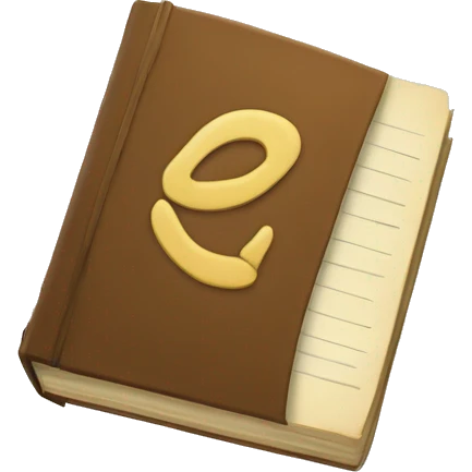 Feuille de notes et livre  emoji