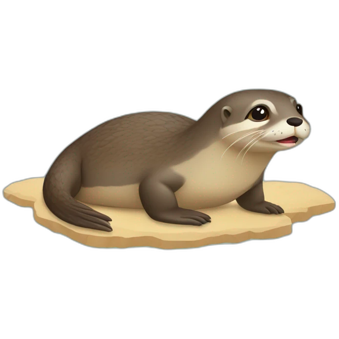 Loutre sur tortue emoji