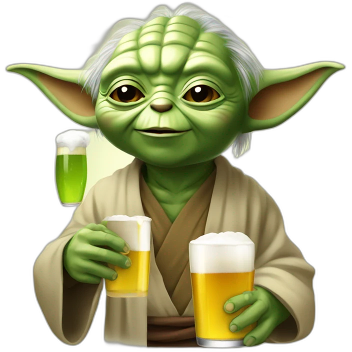 Yoda qui boire une bière emoji