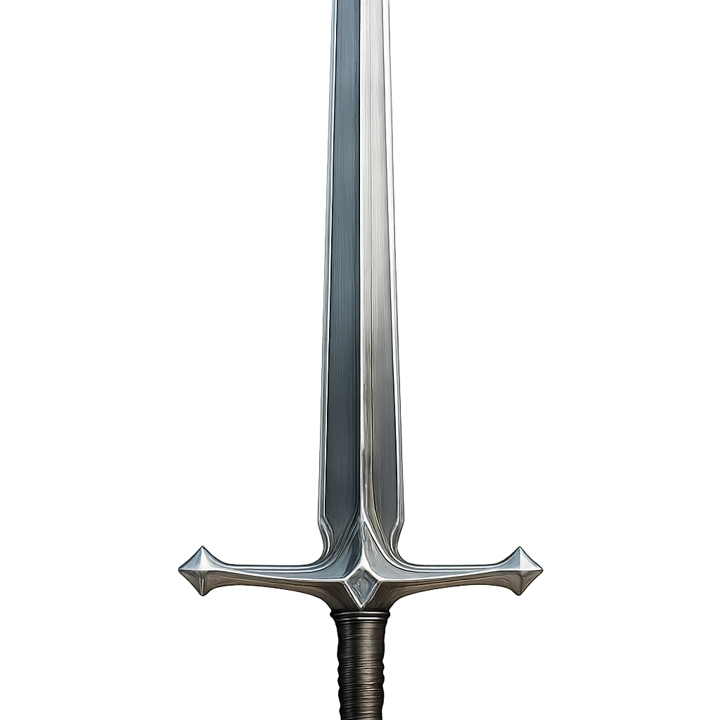 a silver greatsword with a jeweled hilt, shining blade emoji
