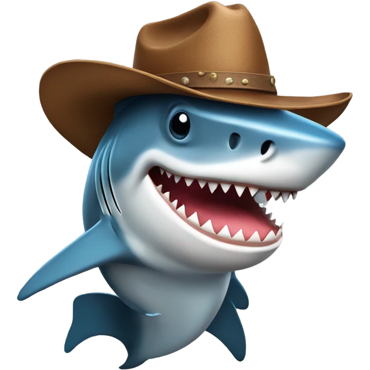 shark with a cowboy hat emoji