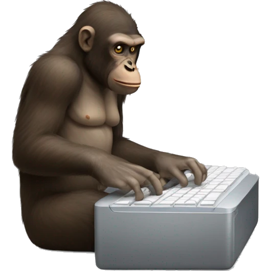 ape typing on mac keyboard emoji