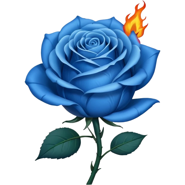 Blue rose in flame emoji