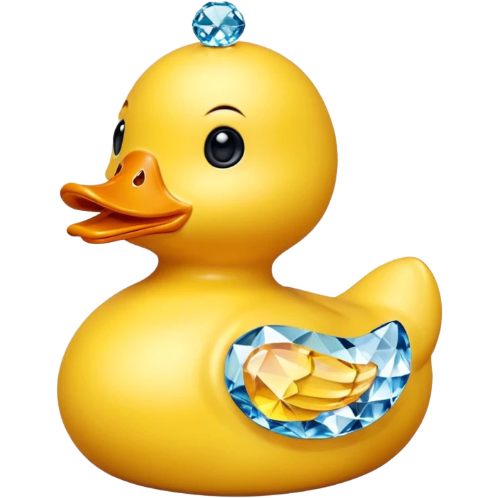 Rubber duck that is made out of Swarovski crystal emoji