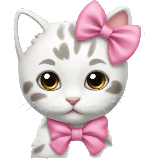 kitten with pink bow  emoji
