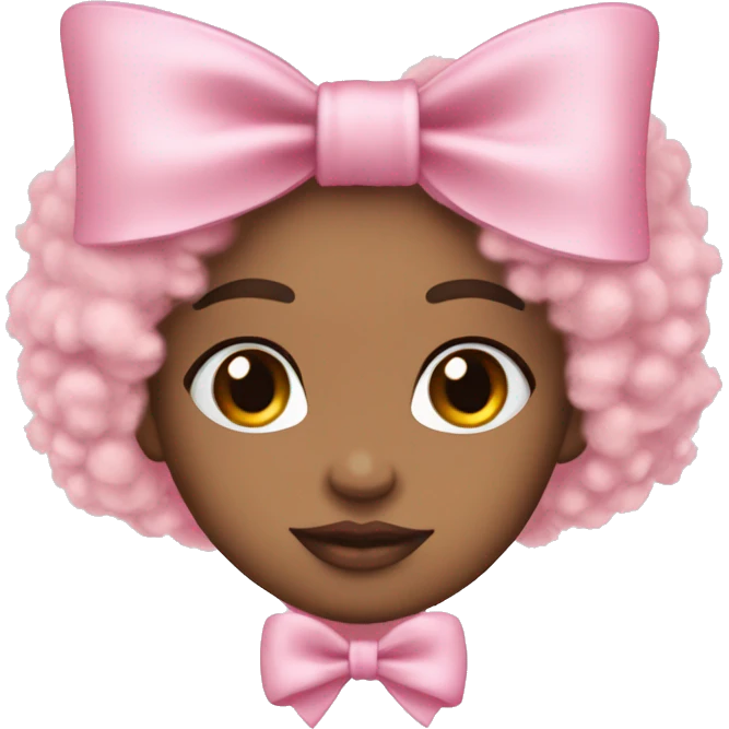 create a coquette clean girl fuzzy baby pink bow  emoji