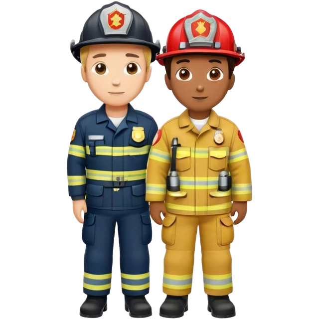 Fireman and Paramedic standing together emoji