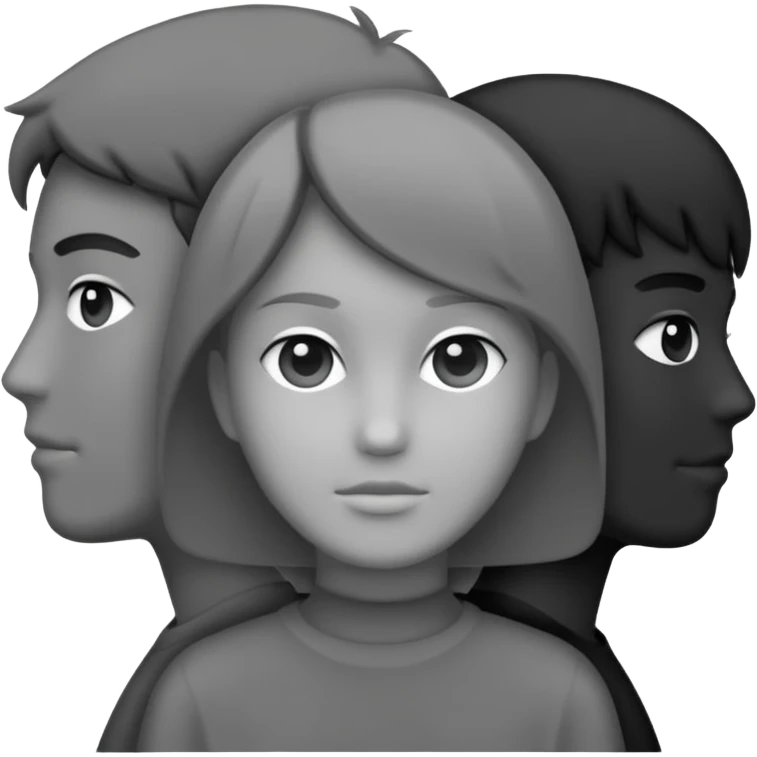 grey silhouette of a group of three emoji