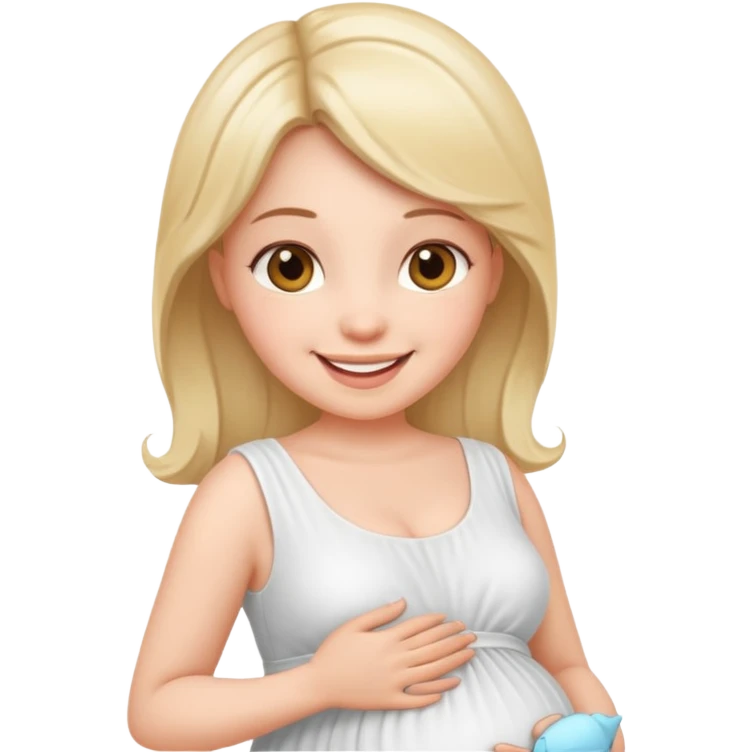 Беременная девушка в белом платье emoji