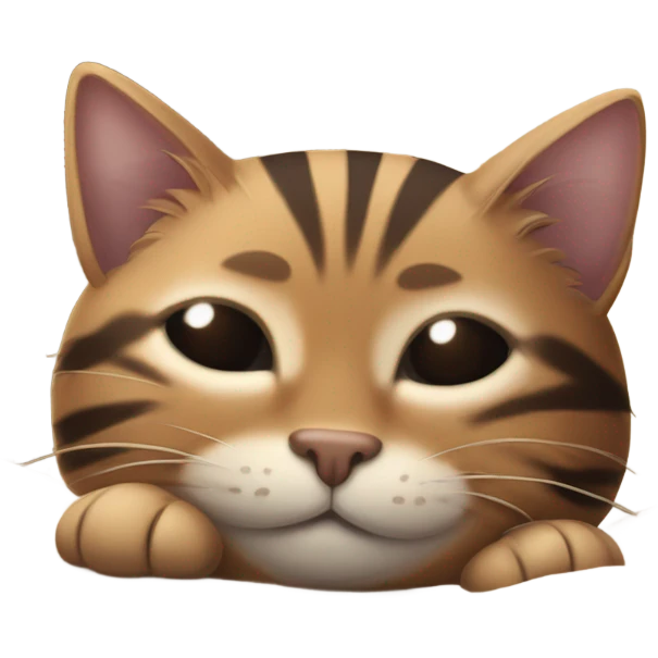 brown striped cat sleeping emoji