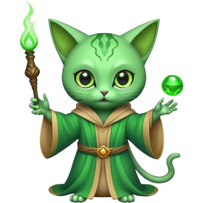 alien cat casting a spell emoji