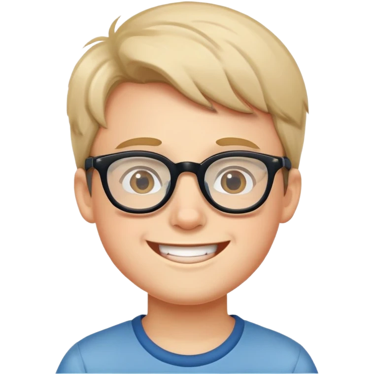 happy boy with glasses emoji