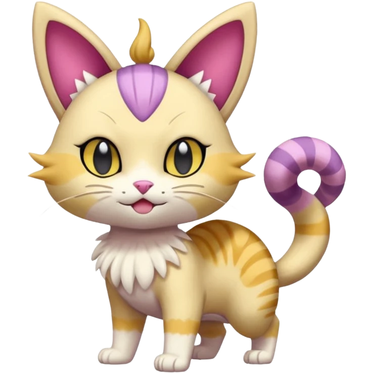  Fey Toony Meowth-Skitty-Delcatty-Sprigatito-Purrloin-fusion-hybrid emoji
