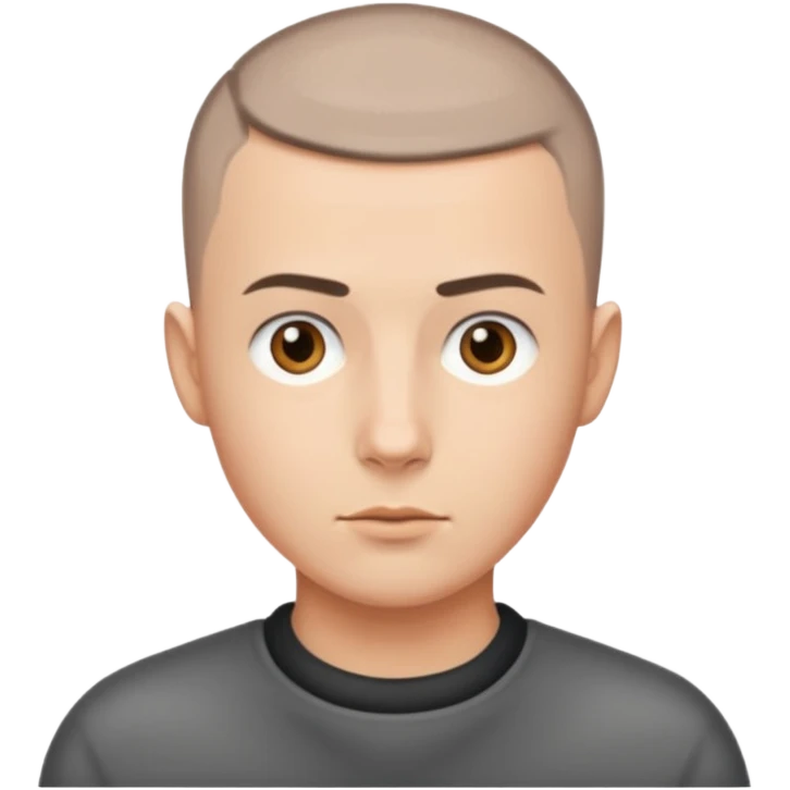 man with very short hair buzzcut emoji