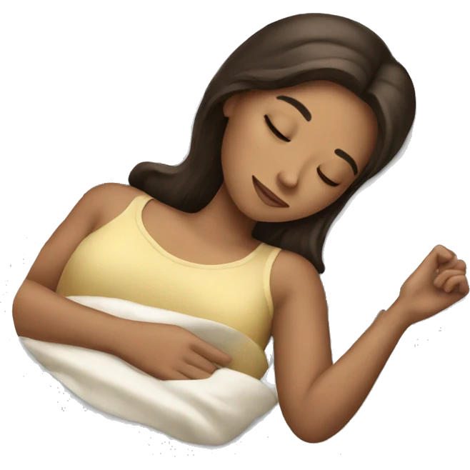 Brunette girl sleeping emoji