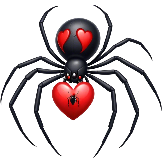 Black widow spider, red broken heart  emoji