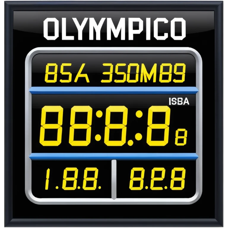 un panneau des jeaux olympic qui affiche le temps des coureurs affichant 9.58s  emoji