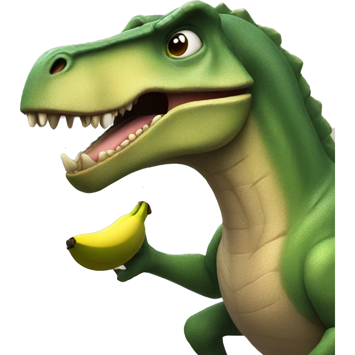 Dinosaur eating a banana emoji